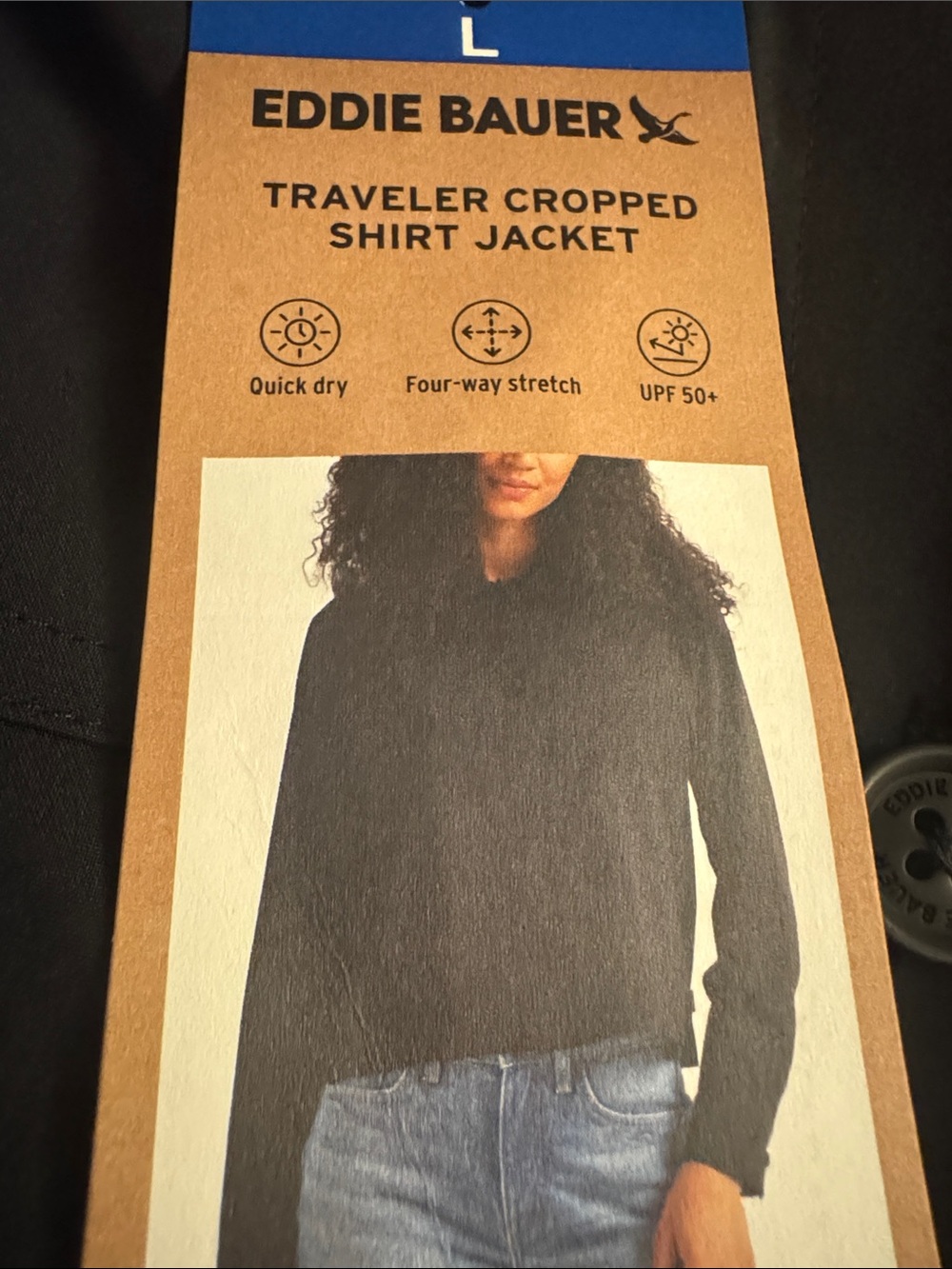 Eddie Bauer traveler cropped shirt jacket